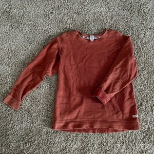 PINK Ribbed Crewneck Sweatshirt